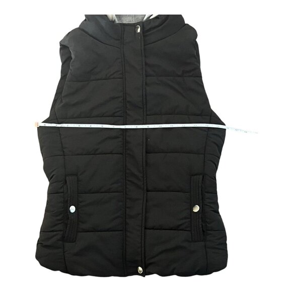 Love Tree Womens Vest Hoodie Puffer Style Quilted Black Size Medium - Picture 2 of 9
